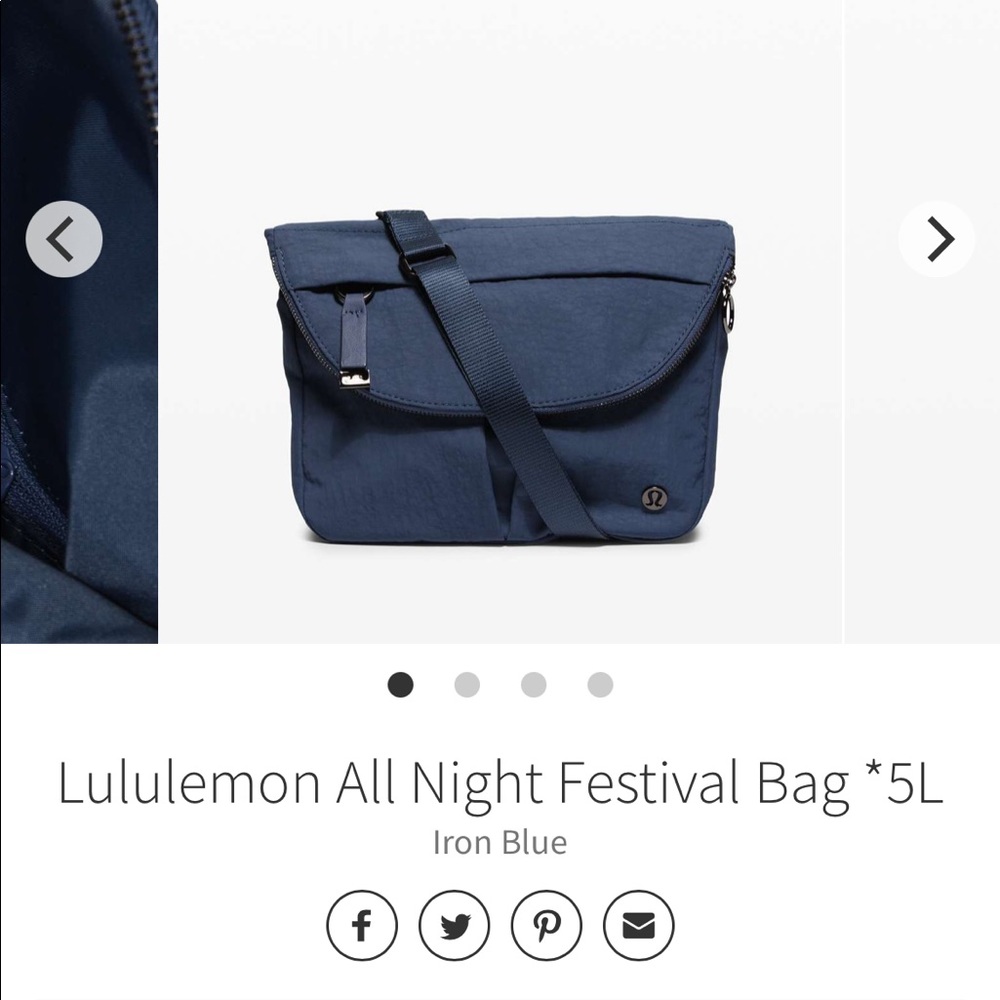 NWT Lululemon All Night Festival Bag *5L in Ink Blue